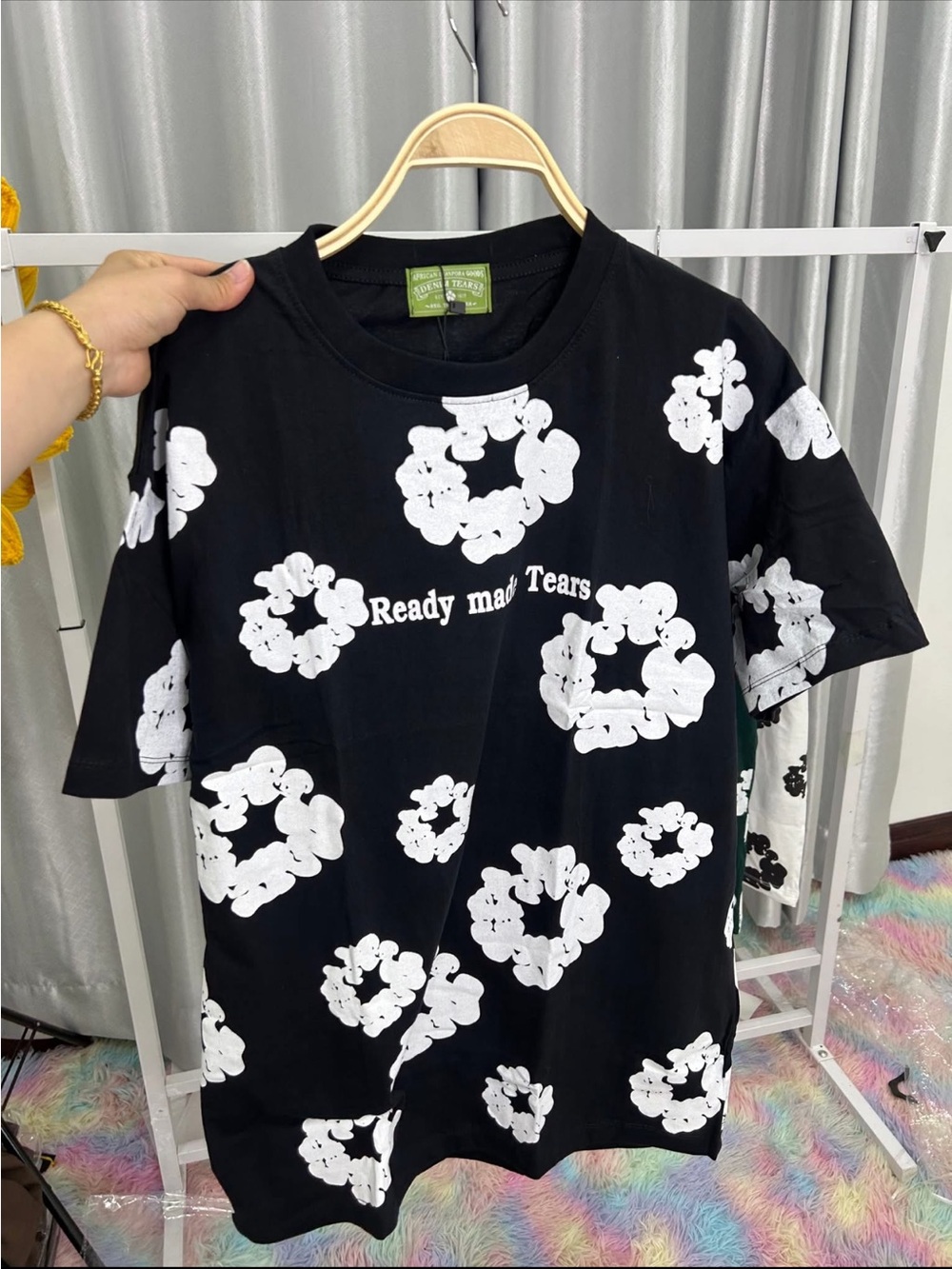 Ready Made Tears Black Graphic Short-Sleeve Tee